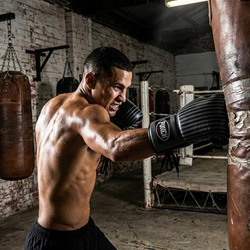 Boxing Gloves Genuine Leather Training Gloves 4 Layer Padding Lace Up Professional Sparring Heavy Bag MMA Muay Thai Durable Cowhide Leather Gloves for Men Women