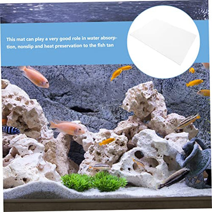 GALPADA Thickened Aquarium Bottom Mat Non- Fish Tank Cushion Pad for Shock Absorption and Heat Insulation Fish Tank Mat for Home Use - color: White