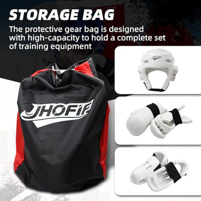 Martial Arts Karate Protective Sparring Gear Package Deal/Gift Adjustable Adult & Youth Headgear, Gloves & Kicks for MMA, Taekwondo, Boxing Training - color: white, size: Small