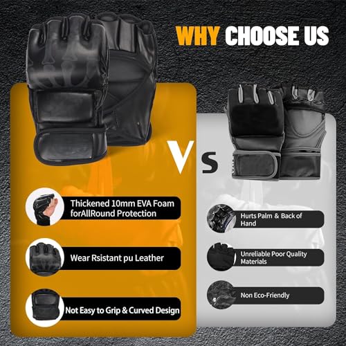 MMA Gloves, Half-Finger Boxing Fight Gloves MMA Mitts with Adjustable Wrist Band UFC Gloves for Sanda Sparring Punching Bag Training (One Size Fits Most) - color: Tiger claws red