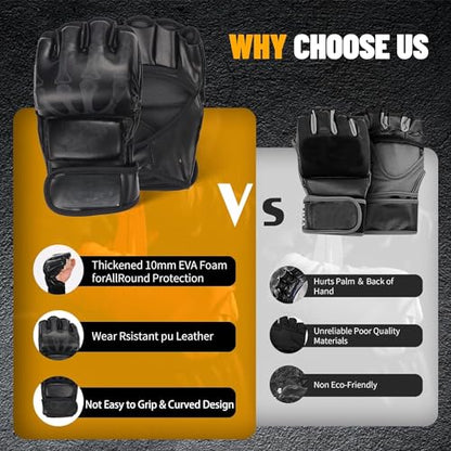 MMA Gloves, Half-Finger Boxing Fight Gloves MMA Mitts with Adjustable Wrist Band UFC Gloves for Sanda Sparring Punching Bag Training (One Size Fits Most) - color: Tiger claws red