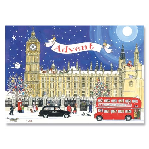 Traditional Advent Calendar - Alison Gardiner Palace of Westminster Design - Paper Holiday Countdown Calendar - Large 11.7x16.5 Inches - color: Palace of Westminster