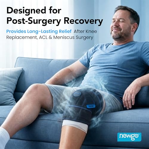 NEWGO Knee Ice Pack, 2-Hour Cold Therapy for Post-Surgery Relief | Reusable Wrap for Knee Replacement, Injuries, Swelling, and Post-surgery Recovery, Ideal for Sports Injuries