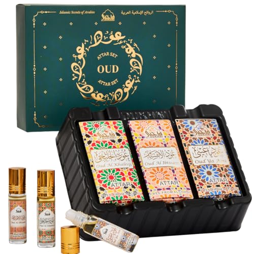 Dukhni Oud Attar Oil Set 3 x 6ml Arabes Perfume oil for Men & Women