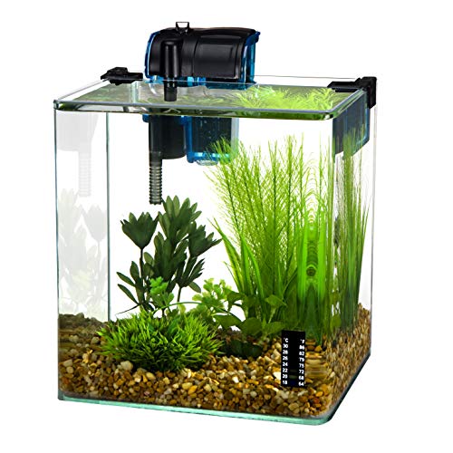 PENN-PLAX Water-World Vertex Desktop Nano Aquarium Kit – Perfect for Shrimp and Small Fish – 2.7 Gallon Tank - size: 2.7 Gallon