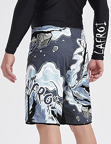 LAFROI Mens MMA Cross Training Boxing Shorts Trunks Fight Wear with Drawstring and Pocket-QJK01 - color: La Werewolf, size: X-Large