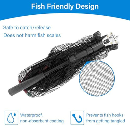 Fishing Net with Handle with Storage Bag,Portable Telescopic Fishing Net Telescoping Handle,Fish Net,Fishing Nets,Extend to 40-63 Inches for Kids Men Women - style: 1 Pack - 50" Full + 1 Carry Bag