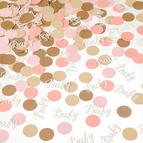 Minatee 400 Pcs Baby Shower Confetti Decorations Table Confetti Dots Gender Reveal Wedding Decor (Modern Color,Round Style) - style: Round Style