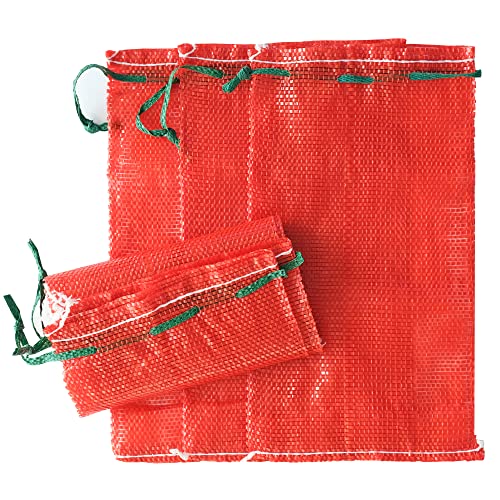 10 lb Mesh Onion Bags 400pcs, 11"×18" Mesh Produce Bags Hanging Reusable Breathable Vegetable Storage Net Bag with Drawstring for Onions Potatoes Citrus Crawfish, Red (Pack of 400) - style: Pack of 400
