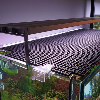 LINLAN Fish Tank Anti-Jump Set, Aquarium Lid, 8 Pieces 5.9x11.8in/15x30cm Plastic Grid with 6 Brackets and 20 Cable Ties, Cover for Rimless Aquarium(White) - color: White, size: S
