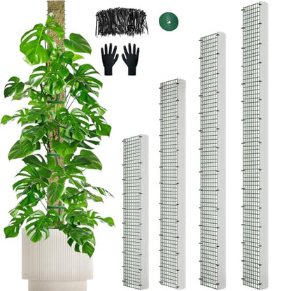 70"/60"/40"/24" Metal Moss Pole, D Shape Sphagnum Moss Pole, Moss Poles for Climbing Plants, Monstera, Indoor Climbing Plants (1 Each of 70" 60" 40" 24") - style: 1 Each of 70" 60" 40" 24"