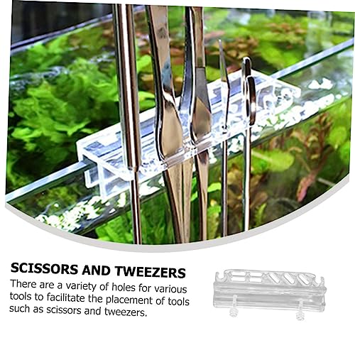Acrylic Aquarium Tool Holder for Water Plants Grass Maintenance Wall-Mounted Storage Rack Organizer for Fish Tank Cleaning Tools Space-Saving Design Storage