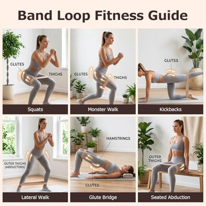 6-Pack Premium Natural Rubber Thickened Workout Resistance Bands Set for Home Gym & Physical Therapy, Anti-Snap Durable Exercise Bands for Full Body Strength Training, Legs, Glutes, Multi-Level - color: Light-6 Set-Amber Brown