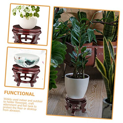Toyvian Wooden Plant Pot Riser High Density Board Sturdy Display Stand for Indoor Flowerpots Vase Fish Tank Base with Stable Support Wood Plant Stand for Various Shapes