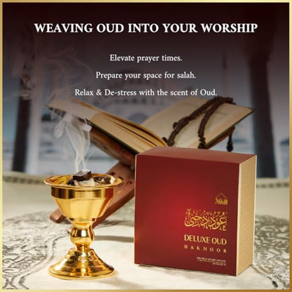 Dukhni Oud Bakhoor Deluxe by Dukhni | Arabic Bakhoor Incense | 40 pcs | Handmade, Rich, Luxurious | Natural Woody Oud Blend | Luxurious Ramadan & Eid Gift | to Relax & Meditate