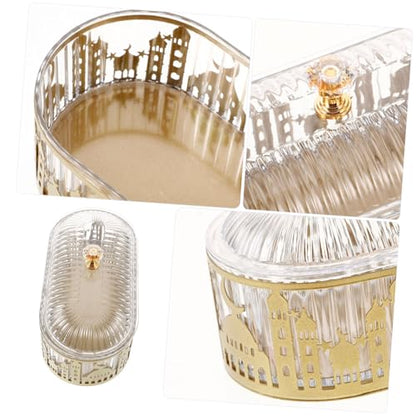 Middle Eastern Ironwork Snack Display Tray with Lid for Snacks and Treats Decorative Serving Dish for Kitchen and Tabletop Use