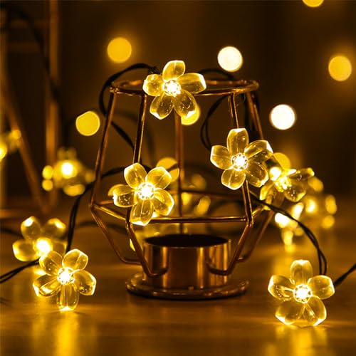 33ft 100 LED Decorative Glow Warm Flower String Lights Indoor Outdoor Decor - color: Warm White