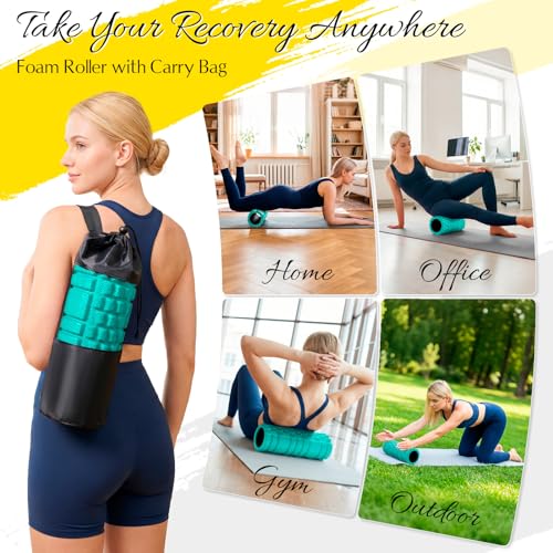 Foam Roller - 13'' Multi-Density Massage Roller for Deep Tissue & Muscle Recovery - Relieves Tight, Sore Muscles & Kinks, Improves Mobility & Circulation - Targets Key Body Parts (Aqua) - color: Aqua