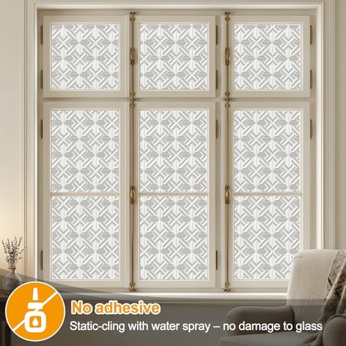 Countewol Frosted Window Privacy Film, Static Cling Non-Adhesive, Removable & Reusable, Anti-UV Heat Blocking for Bathroom Bedroom Office (Prism Frosted, 23.6 x 78.7 in) - color: Prism Frosted, size: 23.6 x 78.7 in