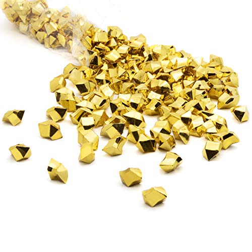 Royal Imports Acrylic Gem Stones Rocks Crystals 3LBS (580-600 Gems) Gold | Decorative Crystal Stones Ice Rocks for Vase Fillers, Party Table Scatter, Wedding, Photography, Party Decorations, & Crafts - color: Gold, size: 3 LBS Bag