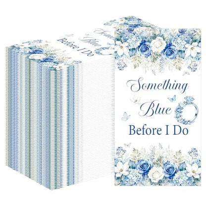 Rakuto Something Blue Bridal Shower Decorations, 100PCS Bachelorette Wedding Engagement Disposable Napkins Party Before I Do Decorations for Bachelorette Engagement Wedding (7.1 * 4.3 Inches) - style: Something Blue