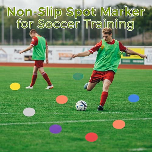 MUXSAM 14Pcs Spot Markers for Agility Dot Gym PE Training Dance, Flat Disc Markers, Soccer Cones, Field Court Markers, Football Training Equipment with Bag for Games Floor Dots Sport - size: 23cm/9in