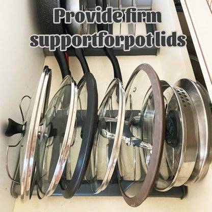 Pot Lid Rack and Baking Pan Cookware Storage Organizers Inside Cabinet for Under Cabinet