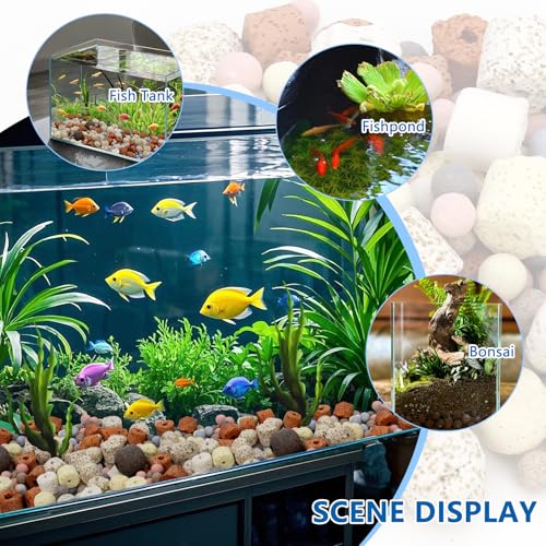 Bio Aquarium Filter Media, Bio Ceramic Ring Balls Media Set for Aquarium Filter, Pond and Fish Tank (500g, 1.1lb)