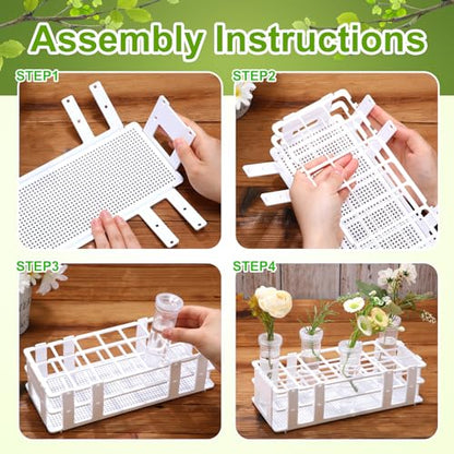 Willinglong 11 Pcs 60ml Large Floral Tubes with Rack Holder Set for Milkweed Cuttings Floral Stem Water Tubes for Fresh Flowers Raising Caterpillars Monarch Butterfly Habitat Flower Arrangements