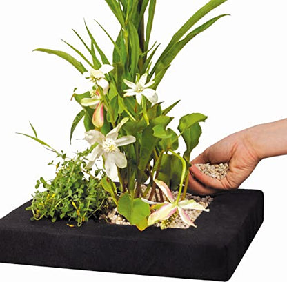 PondH2o 14" (35cm) Square Floating Aquatic Water Garden Pond Woven Fabric Planter Baskets, Floatable Aquatic Plant Flower Islands for Ponds and Water Features | Value 2 Pack
