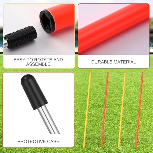 Silipull 4 Pcs Training Agility Poles 5ft Adjustable Poles Soccer Training Sticks Sports Speed and Agility Trainings Equipment for Football Sport Soccers Speed Trainings