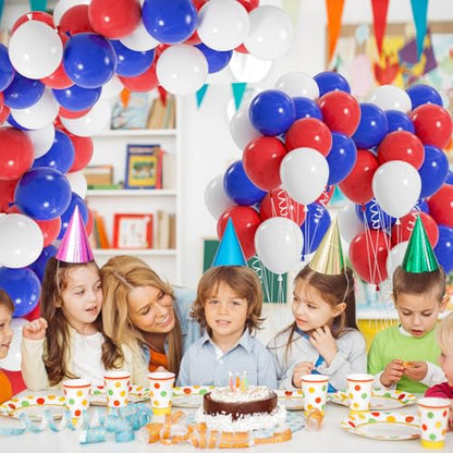50pcs Royal Blue Balloons, 12inch Helium Quality Dark Blue Party Balloons for Birthday Graduation Baseball Party 4th of July Backdrops (with Ribbon & Glue) - color: Royal Blue