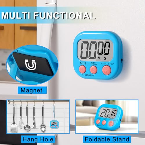 ZILLEEN Classroom Timer for Kids Teachers 2 Pack Digital Timers, Blue & Yellow - color: Blue & Yellow