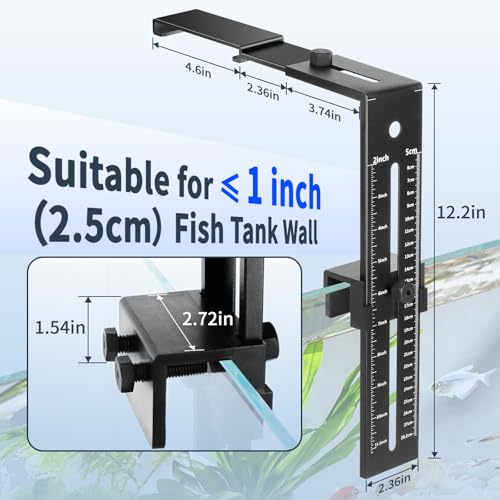 hygger Aquarium Light Clip Holder (for HG-978) (1), Aquarium Fish Tank Light Riser/Holder/Bracket/Stand/Mount