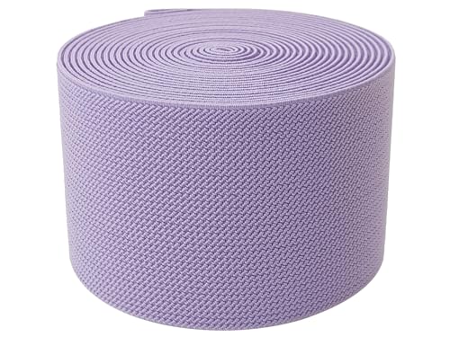 Lavender Knit Elastic Band 3 inch 5 Yards Double-Side Twill Woven Elastic Heavy Stretch Elastic Spool for Sewing Pants Waistband, Wigs, Skirts, Craft DIY Projects (#33) - color: Lavender #33