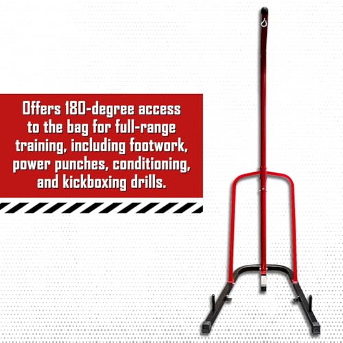 Ringside Prime Heavy Bag Stand, Free‑Standing Steel Frame Supports 100 lb Bags with 3 Stability Pegs, Full 180° Access, Easy Setup for Home or Gym, with or Without Speed Bag Platform