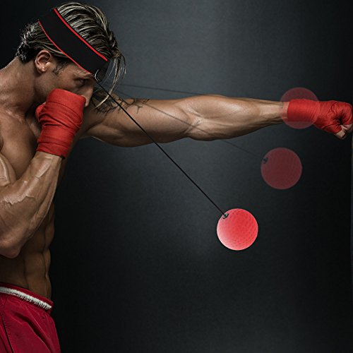Speed Punching Ball, enhances Reaction Coordination Speed Punching headball Set Adjustable Headband for Home Gym Boxing Fitness Adults Kids