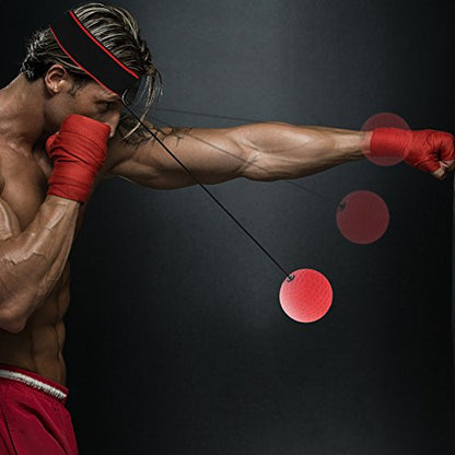 Speed Punching Ball, enhances Reaction Coordination Speed Punching headball Set Adjustable Headband for Home Gym Boxing Fitness Adults Kids