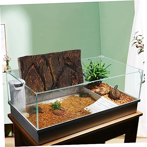 STOBOK 3D Reptile Tank Background Board Pu Material Turtle Aquarium Decor Terrarium Display for Pet Habitat Wall Decoration