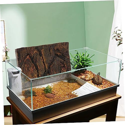 STOBOK 3D Reptile Tank Background Board Pu Material Turtle Aquarium Decor Terrarium Display for Pet Habitat Wall Decoration