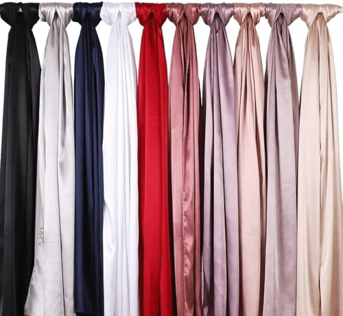 3-Piece Silk Satin Hijab Shawl for Women - 70x180cm Head Wrap Scarf