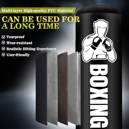 Freestanding Punching Bag for Adults Teens, 70'' Heavy Boxing Bag with Stand with Gloves, Pump and Jump Rope, Women Men Standing Kickboxing Bag for MMA Training Muay Thai Fitness Karate Home Gym