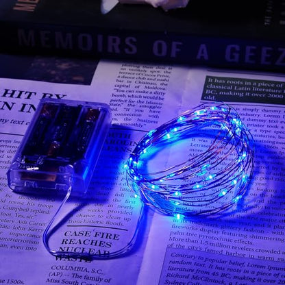 Ariceleo 2 Pack 16.4ft Battery Operated String Lights with Timer, Blue with Synchronized Twinkle Mode, Fairy Lights Battery Powered, 50 LEDs, Idea for Christmas Bedroom Party Wedding - color: Blue, size: 2 Pack-Upgrade