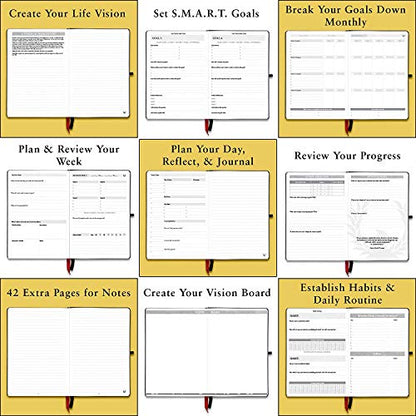 The Phoenix Journal - Quarterly Goal Planner, Daily Planner Journal & Organizer for Goal Setting, Productivity & Focus - Undated 12 Week Planner, Weekly & Monthly Planning, Habit Tracking - Hardcover (Purple) - color: Purple