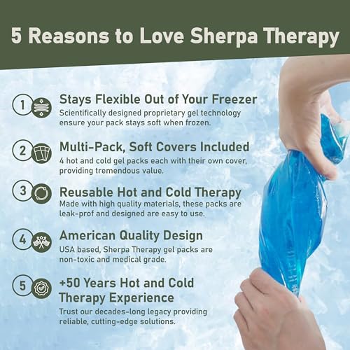 4PK Flexible Gel Ice Packs for Injuries Reusable - Gel Ice Pack Cold Compress for Knee, Back, Neck, Wrist, Hand, Elbow, Ankle Pain Relief - 9.5" x 4.5" - style: Cold