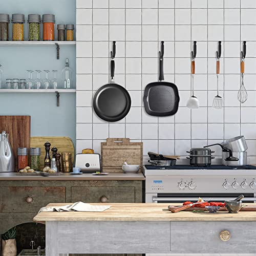 Wrought Iron Wall Mounted Coat Hooks Heavy Duty, Decorative Metal Wall Hooks for Home Garage Bathroom Kitchen Door Office, Wall Hooks for Hanging Coat, Keys, Towel, Tools, Purse, Hat (Black) - size: J Hook Black x 10