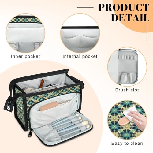 Travel Makeup Bag for Women Men Unisex Islamic Ethnic Theme Multipurpose Cosmetic Wash Pouch Bag Toiletry Toiletries Shower Bag Organizer