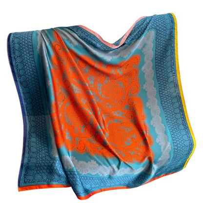 43" Large Square Scarf Fashion Scarves Hair Wrapping Scarfs Night Sleeping Headscarf for Women B07 - color: B073