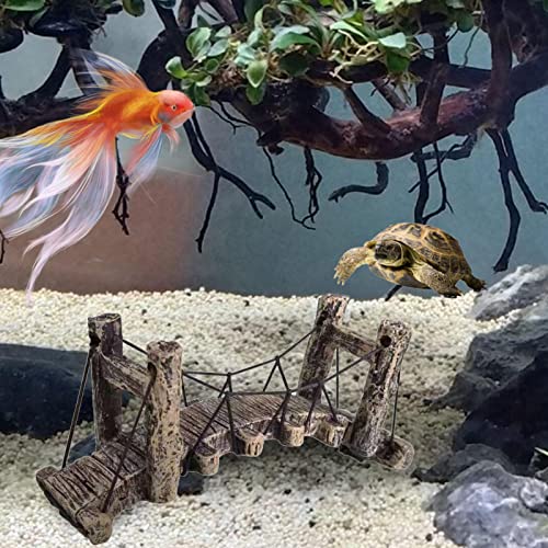 Aquarium Bridge - Arch Drawbridge Decoration, Fish Tank Suspension Ornament | Resin Garden Rope Bridge Ornament, Landscaping Decor for Aquariums Display Habitat Enhancement Accessories