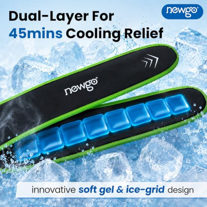 NEWGO Neck Ice Wrap – 45-Min Cooling Relief for Pain & Hot Flashes | Reusable Ice Grid Design | Soft & Comfortable Fit for Swelling, Hot Weather, Office Pressure and Outdoor Sports